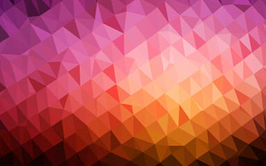Fototapeta premium Dark Red, Yellow vector polygon abstract background.
