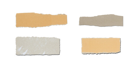 Collection of Recycled paper,crumpled paper,unfolded piece paper on white background