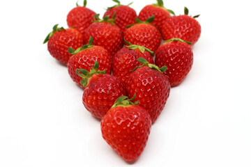 strawberries on white background
