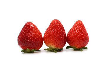 strawberries on white background