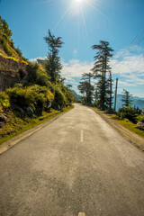 Beautiful view of hills and valleys of Naldehra (Shimla) Himachal Pradesh. 