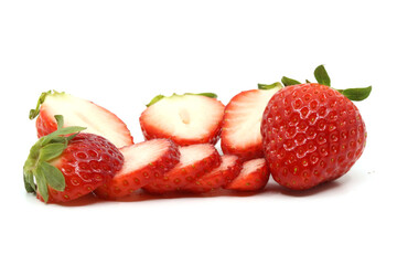 strawberries on a white background