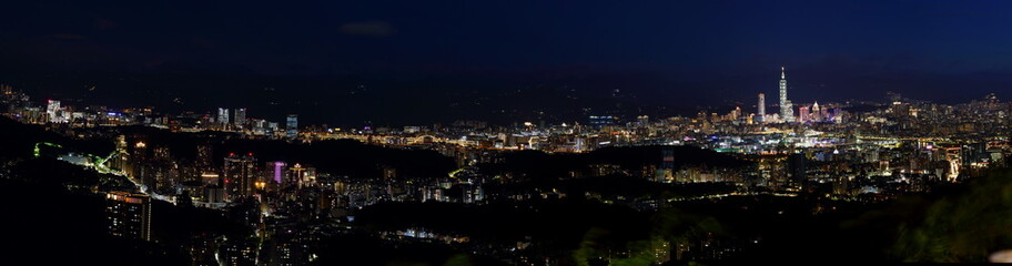 The modern city of Taipei, buildings cityscapes the capital of Taiwan.