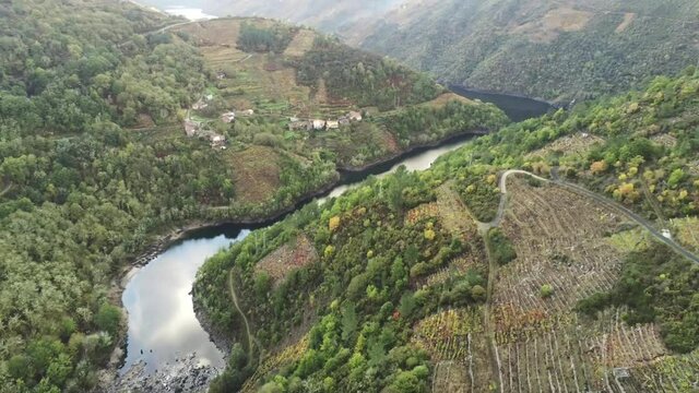 Ribeira Sacra. Galicia,Spain. Aerial Drone Footage