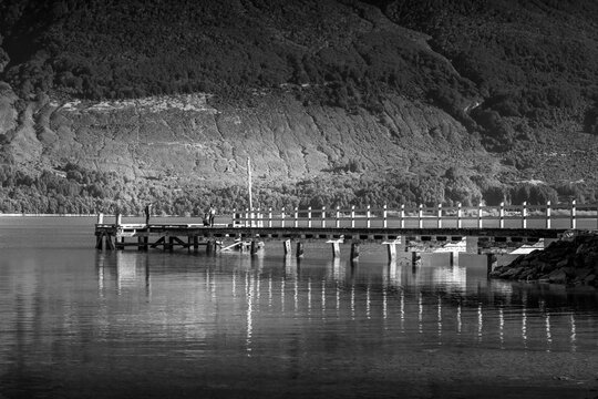 Balck and white - Glenorchy Pier, Lake Wakatipu, New Zealand