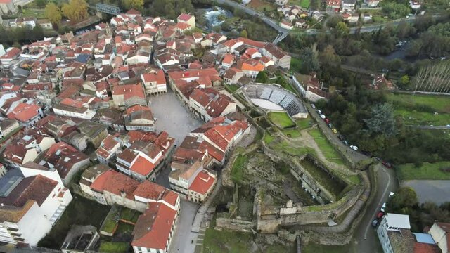 Ribadavia, historical village of Galicia,Spain. Aerial Drone Footage