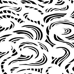White and black vector. Grunge background. Abstract brush pattern. - 370456520