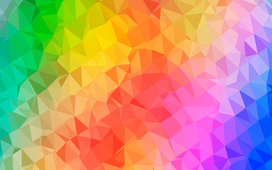 Fototapeta premium Light Multicolor, Rainbow vector shining triangular template.