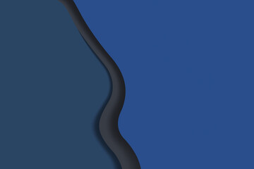 Blue waves paper layer background in trendy colors 2020