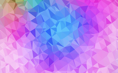 Fototapeta premium Light Multicolor, Rainbow vector polygon abstract backdrop.