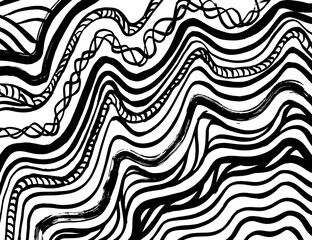 White and black vector. Grunge background. Abstract brush pattern. - 370457337