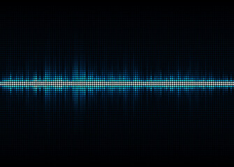 Blue sound waves, Equalizer for music, audio waveform