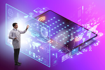 Telemedicine concept with remote diagnostics and consultation