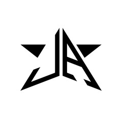 Initial Star Monogram Logo JA