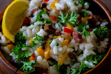 Rice, Olive Parsley Salad with Lemon
