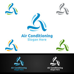 Fototapeta premium Air Conditioning and Heating Services Logo
