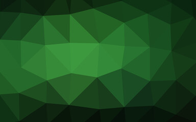 Dark Green vector polygonal pattern.