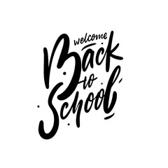 Naklejka premium Welcome back to school. Hand drawn vector illustration. Isolated on white background.
