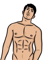 Fototapeta premium cartoon cute man on white background