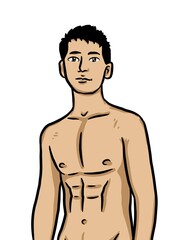 Fototapeta premium cartoon cute man on white background