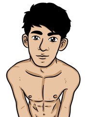 Fototapeta premium cartoon cute man on white background