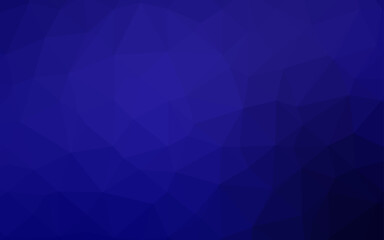 Dark BLUE vector low poly cover.
