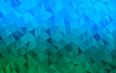 Obraz premium Light Blue, Green vector polygon abstract backdrop.