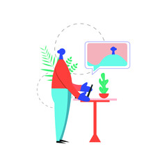 Online conference, Video chat business vector illustration concept in modern trendy style