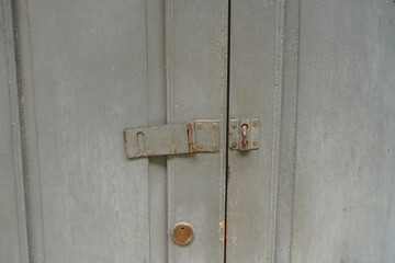 lock on a wooden door