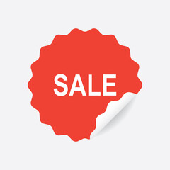 Vector Peeled Sale Sticker Label