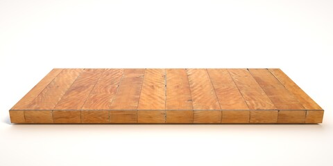 E3d illustration mpty wood table on isolate white background and display montage