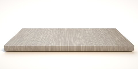 E3d illustration mpty wood table on isolate white background and display montage