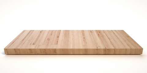 E3d illustration mpty wood table on isolate white background and display montage