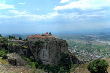 Fototapeta na wymiar 8/9/2020 Greece, Trikala city, Meteora, cluster of rocks and orthodox monasteries