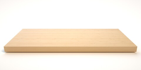 E3d illustration mpty wood table on isolate white background and display montage