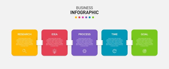 Infographic design with icons and 5 options or steps. Thin line vector. Infographics business concept. Can be used for info graphics, flow charts, presentations, web sites, banners, printed materials.