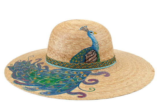 Sombrero colorido pintado a mano.