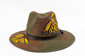 Sombrero colorido pintado a mano.