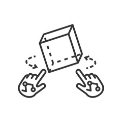 icon of camera 360 degrees, virtual tour line detailed