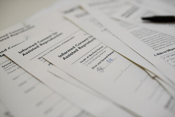 Consent forms for In vitro fertilization to be initialed