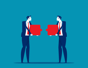 Obraz premium Unmatching pieces of jigsaw puzzle. Business problem and malfunction teamwork concept