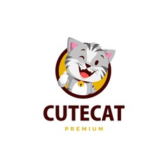 cat thumb up mascot character logo vector icon illustration