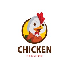 chicken thumb up mascot character logo vector icon illustration