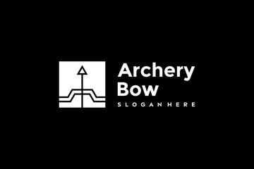 Bow archer logo design icon vector