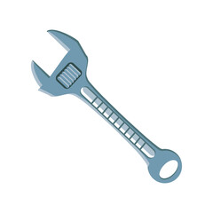 adjustable wrench on white background