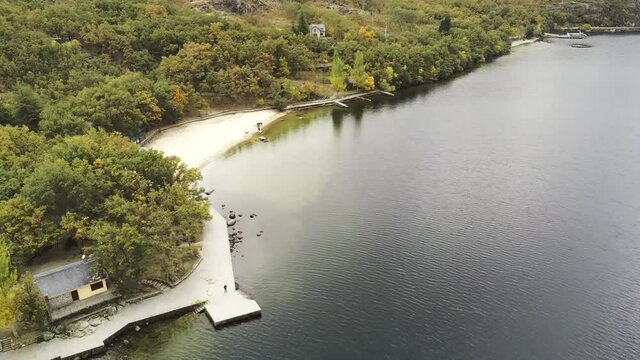 Sanabria Lake. Zamora,Spain. Aerial Drone Footage