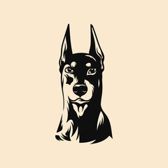 doberman dog vector design