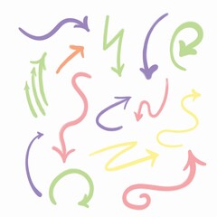 sketch arrow set, isolated vector pointers, illustration