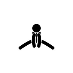 Man stretching for warming up before running or workout on white background.Gym Vector Icon .Character in sport clothes.Graphic design Signs Symbols Illustration.Fitness and healthy lifestyle concept.