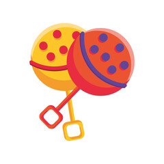 baby rattle , kids toy on white background